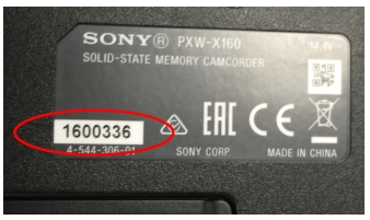Sony serial number