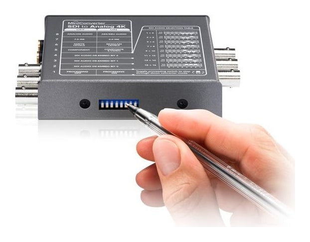 Mini Converter SDI to Analog 4K – Nastavenie miniprepínačmi aj cez USB