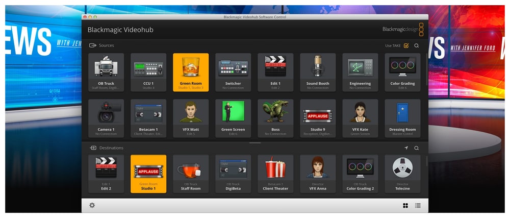 Blackmagic Smart Videohub CleanSwitch 12x12 – Diaľkové ovládanie a integrácia